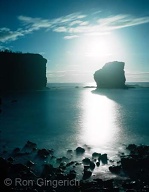 An eight second time exposure of Pu`upehe and Shark's Bay by the light of the moon